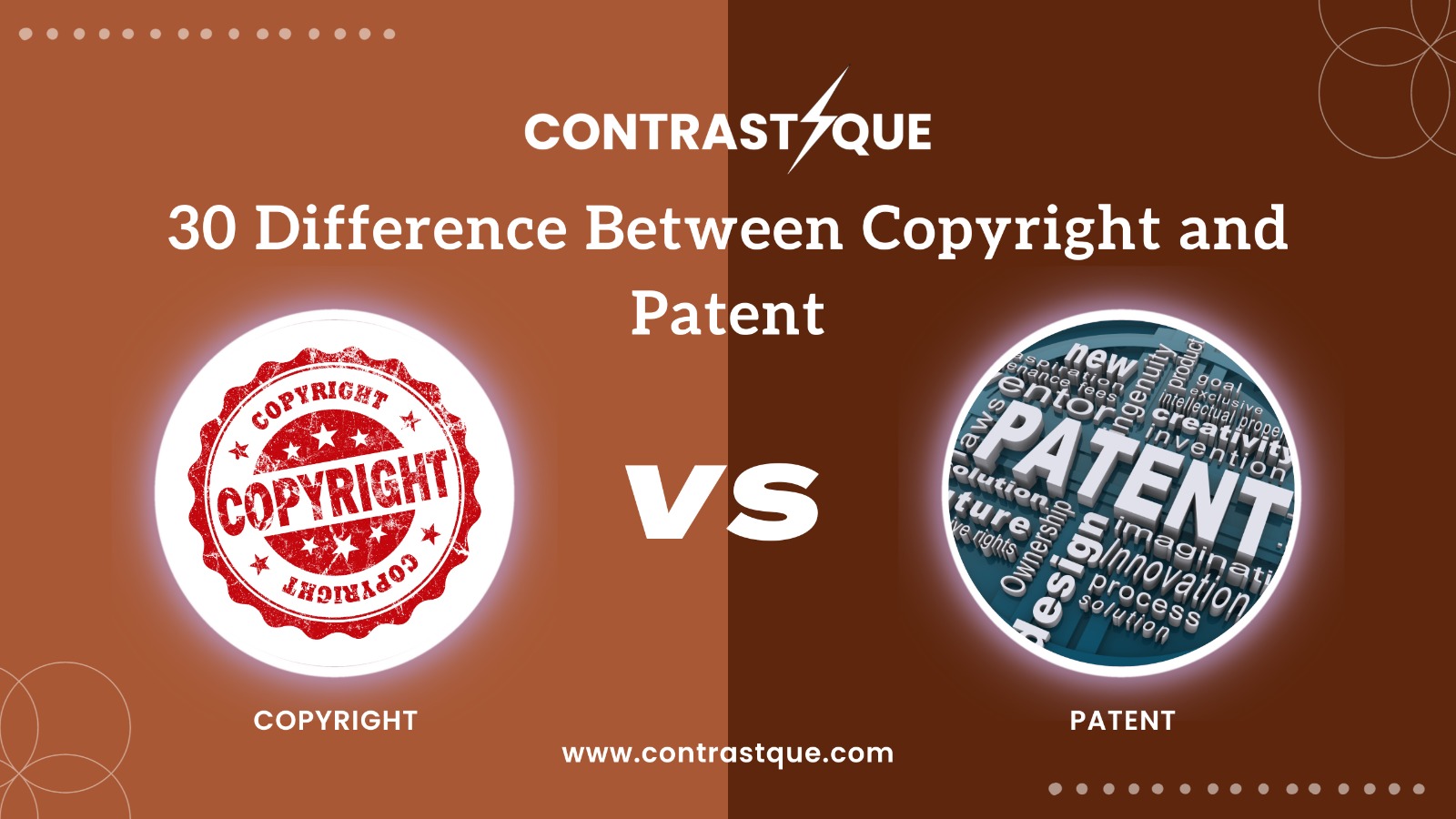 30 Difference Between Copyright and Patent