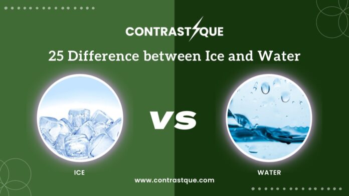 25 Difference between Ice and Water