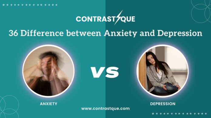 36 Difference between Anxiety and Depression